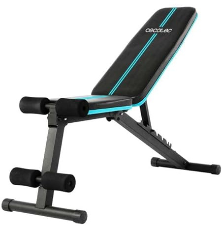 Cecotec Panca Regolabile per Pesi Pieghevole e Imbottita Drumfit Setup 7000. Palestra a Casa, Regolabile su 7 Livelli, Reclinabile Fino s 180°, Cuscinetti Antiscivolo, Panca per Allenamento Completo