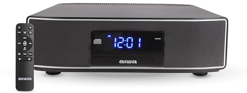 AIWA Exos Home Speaker, Premium 30W RMS Sound System with CD Player, Bluetooth Connectivity, FM Radio, Optical Digital Input, Dual 1” Tweeters + Dual 2” Bass Units, IR Remote Control
