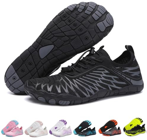 Hike Barefoot Shoes for Women Men with Wide Toe Box, Healthy & Non-Slip Breathable Barefoot Water Shoes Beach Pool Aqua Swim Surf Hiking Walking Shoes