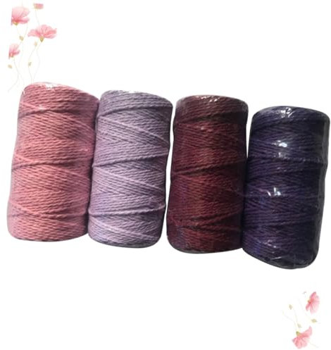 Hohopeti 4rotolo Corda Intrecciata Cotone Yarde Rosa Per Camping e Progetti Artistici