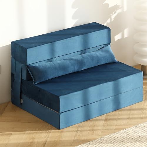 Tiita Convertible Floor Sofa Chair, Folding Lounger with Pillow
