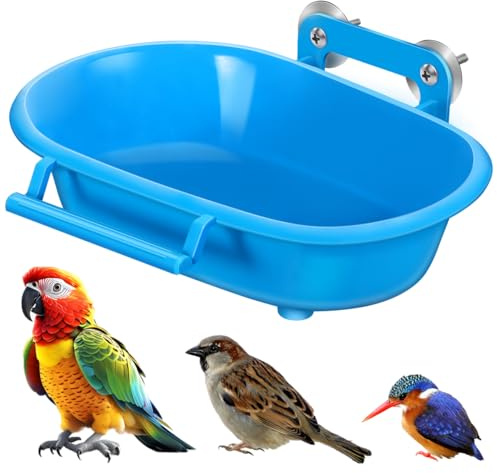 Abaodam Parrot Bath Box Bird Cage Accessory Hanging Bird Bathtub for Small Pet Birds Easy to Clean Lightweight Durable 8.46X6.69X2.55In
