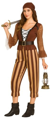 EraSpooky Costume da pirata da donna per adulti completo vintage da pirata del mare set per Halloween e cosplay con foulard ideale per feste di carnevale e balli in maschera
