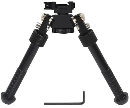 V8-bipod, 360-graders roterande justerbart bipod, snabbfrigöringsbipod med Picatinny-skena, 6,5 tum till 9,5 tum justerbar Bipode, CNC QD, för gevärsstöd (svart)