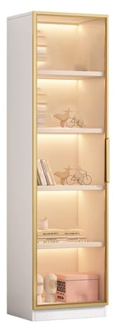 Armario expositor Curio, armario decorativo con puertas de cristal, vitrina de esquina, estantería alta, organizador de juguetes coleccionables de gran capacidad, vitrinas transparentes para sala de