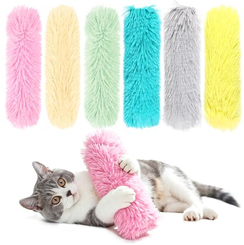 MehelloFeather Cat Toys Pillows 6Pcs Catnip Kicker Toys for Cats Promotes Kitty Exercise