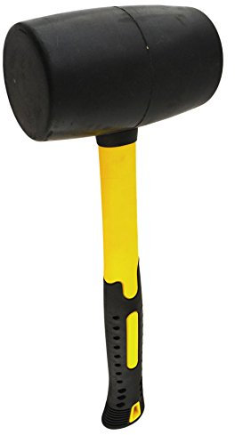 32oz Black Rubber Mallet 70% Fibreglass Handle Hammer Non Marking TE892