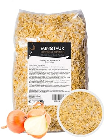Minotaur Spices | Cebollas finamente picadas | 2 x 500 g (1 Kg) | Copos de Cebolla Seca