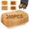 GINOYA 200pcs Air Fryer Liners for Ninja AF451UK AF400UK AF500UK AF300UK, Air Fryer Paper Accessories for Tower t17088, Salter EK4548, Ultenic K20, Devology, Lakeland and Other Dual Basket Air Fryer
