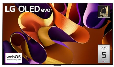 LG OLED evo 83'', Serie G4 2024, OLED83G45LW, Smart TV 4K, Design One Wall, Processore α11, Brightness Booster Max, 60W, Dolby Vision, Wi-Fi 6, 4 HDMI 2.1 4K@144Hz, GSYNC, VRR, ThinQ AI, webOS 24