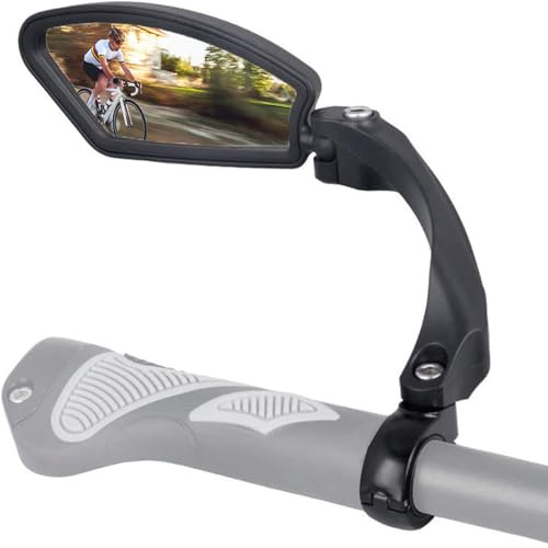 Cykel backspegel, cykelspegel för styre HD slagtålig glaslins justerbar 360° rotation för elcykel fordonskvalitet (vänster spegel)