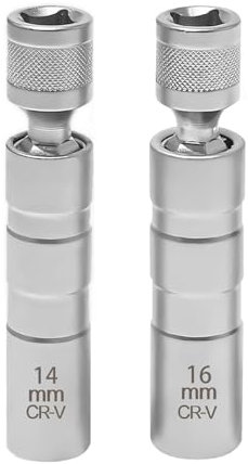 YPYMOD 2 Stück Zündkerzenschlüssel 14mm und 16mm, Universal Magnetic Flexible Zündkerzenstecker für die Autoreparatur