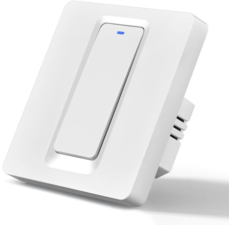 Interruptor Inteligente Alexa, Interruptor Pared WiFi, 86mm Interruptori Tactil luz pared Compatible con Smart Life/Tuya, 1 Gang 1 Vía Smart Switch, Conductor Neutro Necesario