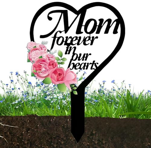 Decorazioni tombe, simpatia 2d acrilico per il cimitero - cuore e attraversamento della simpatia di simpatia segnalini di per il giardino di cantiere all'aperto