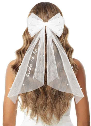 Bride to Be Veil,White Hen Do Veil,Double Layered Bride Hen Party Veils,Bride Veil with Clip for Bridal Shower Decorations Bachelorette Party,Wedding,Engagement