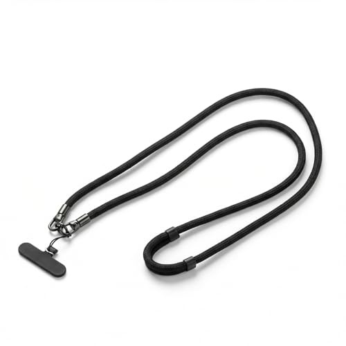 Nivofu Universell justerbar mobiltelefonrem, telefonhalsrem 1,6 m längd och 7 mm tjock, robust mobilhänge med lapp, nylonsnodd kompatibel med iPhone Samsung