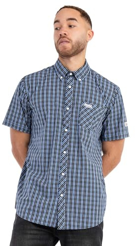 Lonsdale London Brixworth Hombre Camisa Manga Corta Azul 60% algodón, 40% poliéster Regular