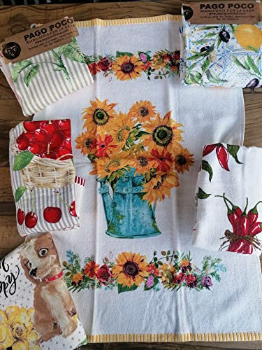 Novita !!!!! Strofinacci in Spugna di Cotone 100%!!!!! 6 Pezzi !! Mis. 50x70cm. con Passante Facile da Appendere !!!!!