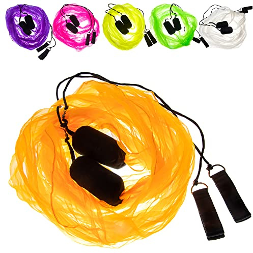 Juggle Dream Set di Scarf Bolas Flag Poi - Pratique de Jonglage - Soft-Pois - Spiral Pois Kit avec Vidéo d'apprentissage en Ligne (Orange)