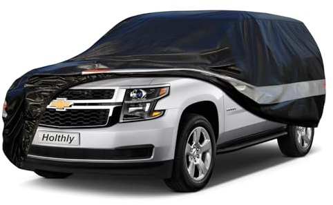 Holthly Funda Impermeable para Coche de 10 Capas para Todo Tipo de Clima, 100% Impermeable, para Exteriores, Lluvia, Nieve, protección contra el Polvo, Ajuste Personalizado para Chevy Tahoe,