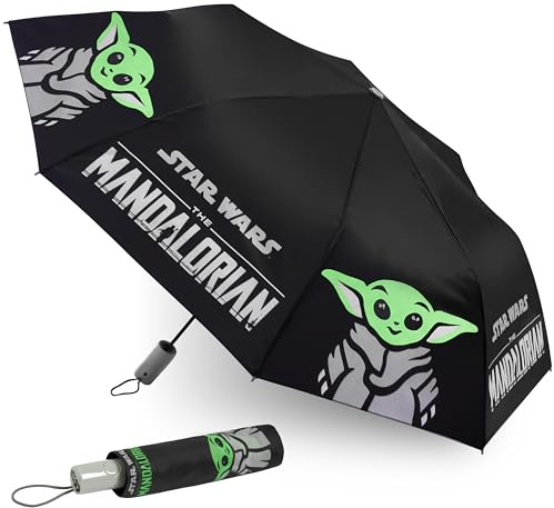 Disney The Mandalorian Paraguas Plegable Automático Paraguas de Bolsillo Adulto Chico Adolescente Niños Star Wars Baby Yoda