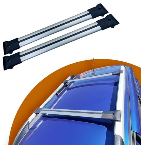 Cross Auto Accessories-Car Roof Rack Compatible With Dacia Duster 2018-2023 Cross Bar For Roof Rails, Aluminium Set 2 Pcs Gray