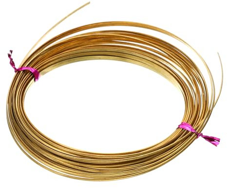 PATIKIL Half Hard Brass Wire, 1Pcs 15Gauge/1.5x0.6mm Diameter 6m/19.68ft Craft Wire for Jewelry Making Beading Garden Plants
