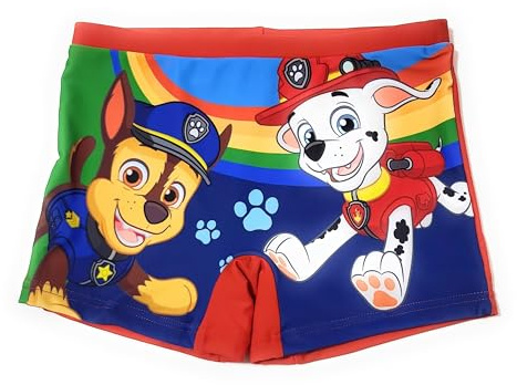 Paw Patrol Bañador Patrulla Canina para Niños | Bañador Tipo Bóxer para Playa o Piscina | Bañador de Chase, Marshall o Rubble (FR/ES, Edad, 6 años, Regular, Rojo)