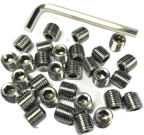 ZDingTech 30pcs Set Screws 3/8-24 x 3/8 inch 304 Stainless Steel Allen Head Hex Socket Set Screws Grub Hex Head Sockets with Allen Wrench.(3/8 Length)