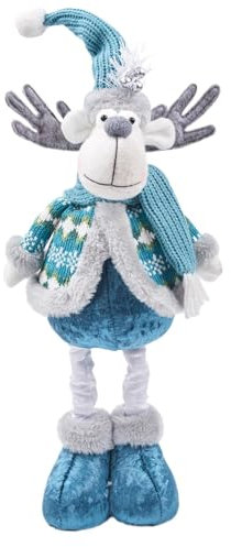 Generisch Muñeca Santa ajustable, figuras telescópicas de Navidad, muñeco de Papá Noel azul con patas telescópicas, accesorios de fotografía independientes