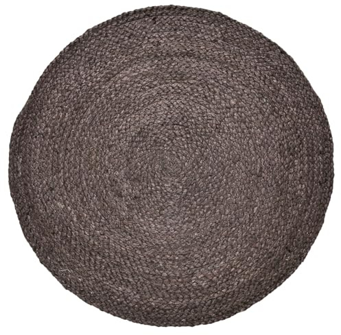 Marrakesch Boho Deko Jute Teppich rund 100 cm handgeflochten in braun | Runder Teppich Abrila für Wohnzimmer Flur Bad oder Küche | Runde Outdoor Teppiche als Terassendeko oder Balkon Deko