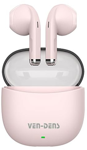 Écouteurs sans fil pour Samsung Galaxy S24 FE Plus Ultra / A17 A56 A36 A26 A16 A15 5G A25 A35 A55/ S23 FE - Écouteurs sans fil Bluetooth 5.3 avec microphone Hi-Fi stéréo (rose)