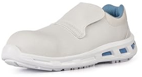 U-Power Red Lion® Blanco, Blanco, sin metal, blanco sin cordones, zapatos de seguridad bajos, inserto Infinergy, cómodo y liviano, repelente al agua, antideslizante- White 38