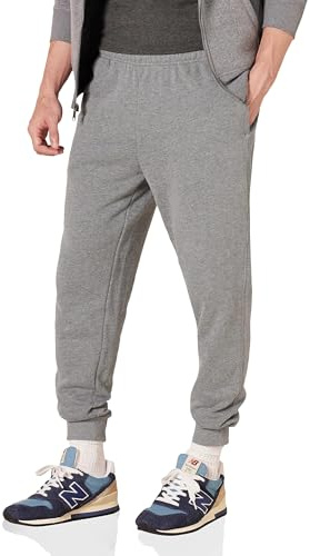 Amazon Essentials Pantalon de Survêtement en Polaire, Coupe Décontractée Homme, Gris Clair Chiné, M