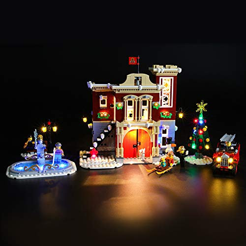 LIGHTAILING Light Set for (Winter Village Fire Station) Building Blocks Model - Led Light kit Compatible with 10263(NOT Included The Model)