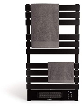 CREATE / WARMTOWEL Pro/Toallero eléctrico con Calefactor y WiFi Negro / 101x13x55cm / 1500W, 2 potencias, estancias hasta 12m², tecnología PTC