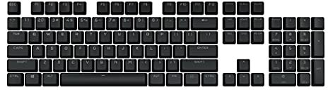 Corsair PBT Double-Shot PRO Keycap Mod Kit - Double-Shot PBT Keycaps - Onyx Black - Standard Bottom Row - Strukturierte Oberfläche - 1,5 mm Dicke Wände - O-Ring Dämpfer, CH-9911060-NA