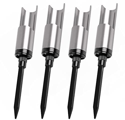 Rutenhalter Angeln Rutenständer Bodenständer Angelrute Haltewinkel Halter Universal-Angelrutenhalter aus Aluminiumlegierung, Grau abnehmbarer Stangenständer für Karpfen Uferangeln(4STK)