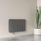 AICA Heizkörper Flach 600x982mm Design-Heizkörper Paneelheizkörper Doppellagig Horizontal Seitenanschluss Anthrazit 1534W