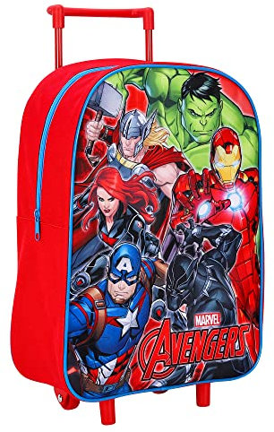 TDL Boys Kids Avengers Standard Folding Trolley Hand Luggage Bag Backpack for School Travel Holidays