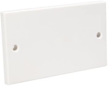 Axiom Ultimate Flat Plaque d'obturation simple / double vierge standard Blanc Cache prise encastrée Blanc (double (2 gang), Lot de 1