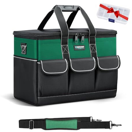 WINHUNT Werkzeugtasche, 14-Zoll Werkzeugtaschen Organizer, Werkzeug Aufbewahrungstasche mit weitem Mund, aus 600D Polyester, mit 14 Multi-Taschen