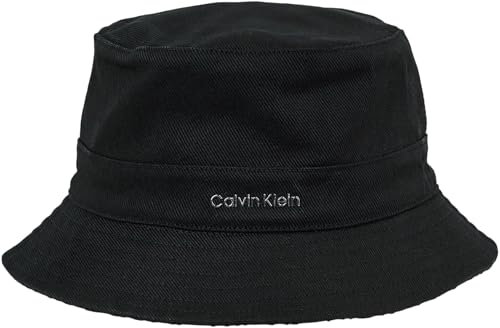 Calvin Klein MONOGRAM REVERSIBLE BUCKET HAT Fischerhut Damen, Schwarz (Ck Black Mono Jacquard), OS