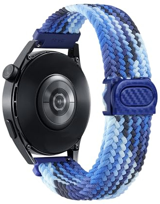 SQHYWJ】Nylon Watch Straps, Adjustable Braided Loop Bands for Men and Women,20mm 22mm Skin-friendly and Easy to Wear (Dazzle Blue 22mm)
