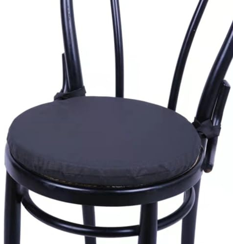 HD BRICO set 4 Cuscini Rontondi per Sedia Cucina Coprisedia Imbottiti Laccetti Tinta unita Spessore 4 cm x 38 cm (NERO 850) MADE IN ITALIA