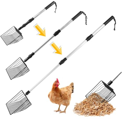 mumisuto Pala Arenero Gato, 3 Longitudes Ajustables 23in/31in/40in, Pala Gatos Arena de Metal con Mango, Recogedor Metalico Profunda para Arena para Gatos, para Gatito Canino Mascota