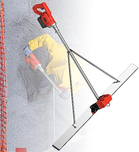 Jrcfnss Herramienta vibradora de Acabado de hormigón Power Screed, Hoja de 6000 RPM 150 CM, Herramienta de Acabado de solado de Superficie de hormigón para procesamiento de hormigón