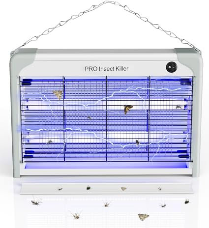 Spectracide Lampe Electrique Anti Moustique Puissant 20W, 2400V Piège à Insectes Volants Efficace, UV Tueur de Moustiques Interieur pour Cuisine Salon Restaurant Fermes Entrepôts Hôpitaux