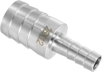 QUARKZMAN 1Pcs 25mm a 12mm Diámetro Espiga Manguera Montaje Reductor, Adaptador para Manguera de Acero Inoxidable 304 para Sistemas de Vacío, Conexiones de Tuberías Industriales, Plateado