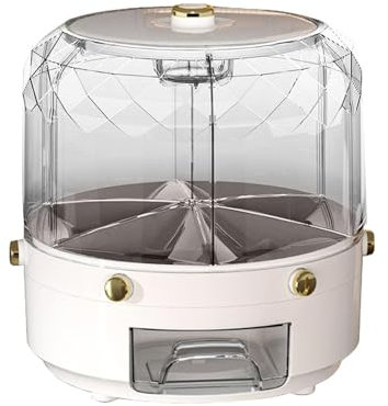Dispenser per cereali rotante a 360°, contenitore grande per fagioli, 6 scomparti per caramelle e cereali, ideale per la conservazione di alimenti sfusi, accessori da cucina e dispensa
